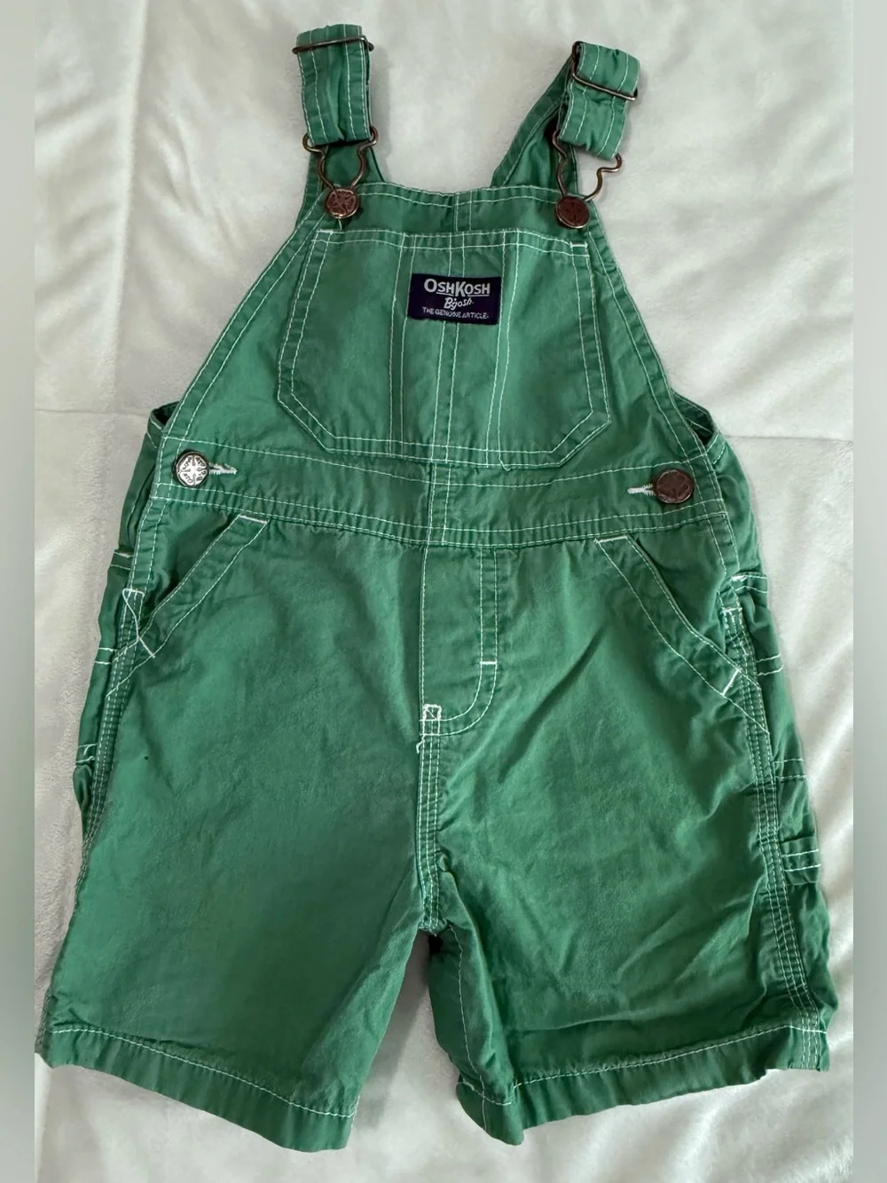 OshKosh B'gosh 12M-18M Bundle Denim Overalls Shortalls Sherpa Jacket Lot of 3
